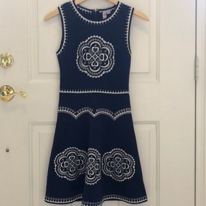 Navy & white dress - very flattering cut